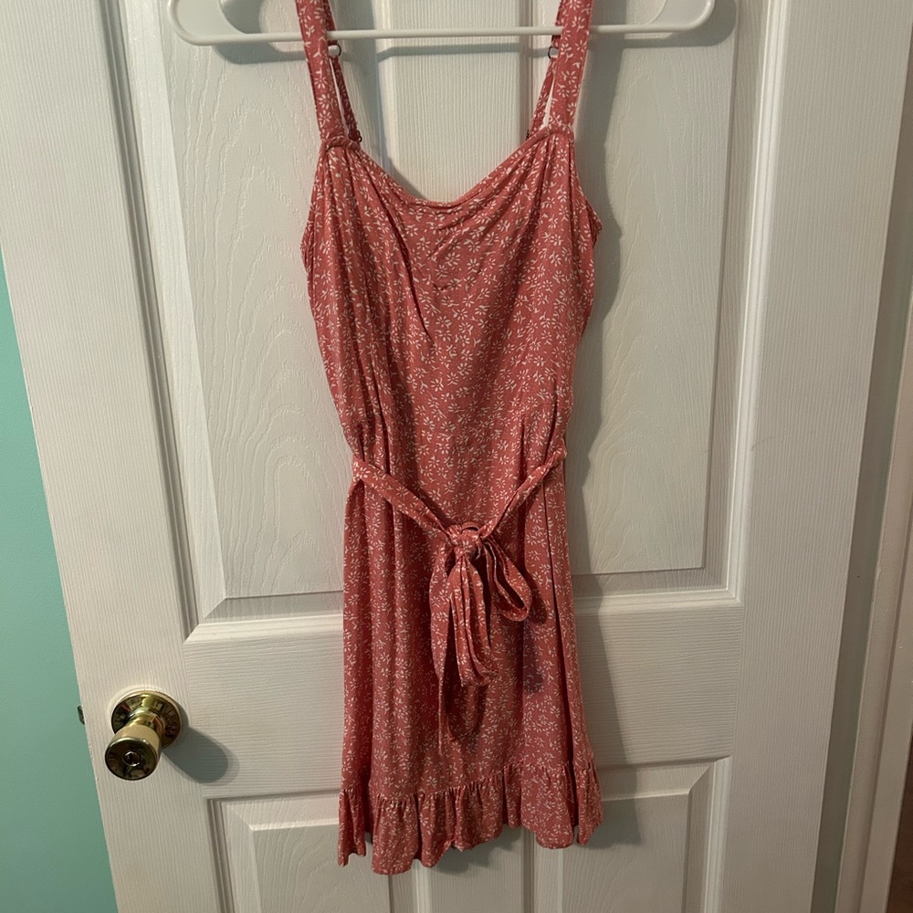 Hollister Pink Floral Spaghetti Strap Dress